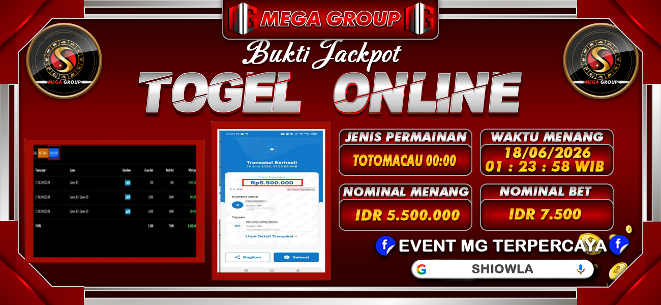 Bukti JP situs Shiowla hari Jumat, 19 Juni 2026