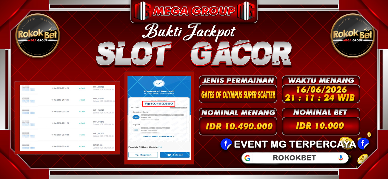 Bukti JP situs Rokokbet hari Kamis, 18 Juni 2026
